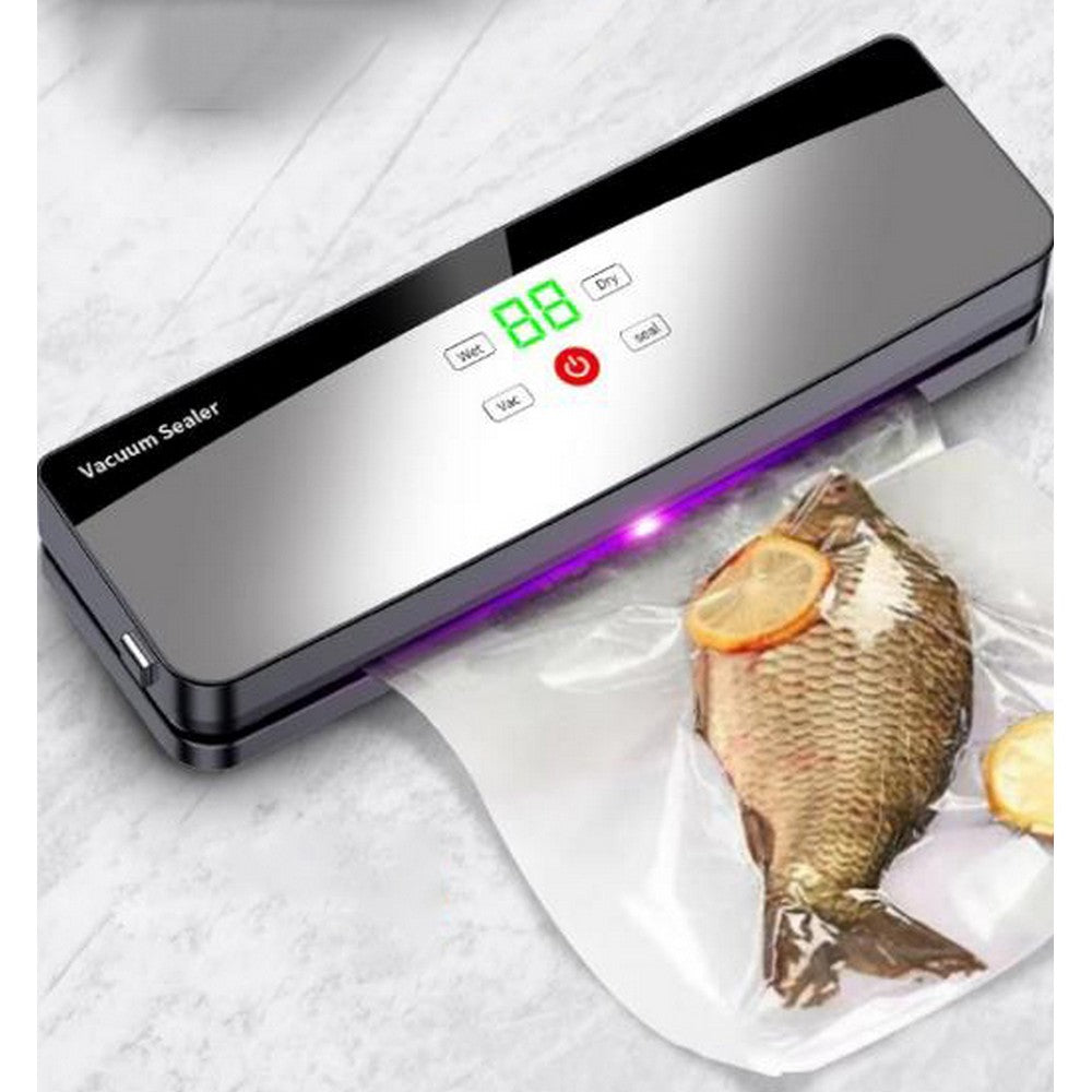 Food Saver Vacuum Sealer Machine Fully Automatic Vacuum Pump With 10 Vacuum Bags-Grey