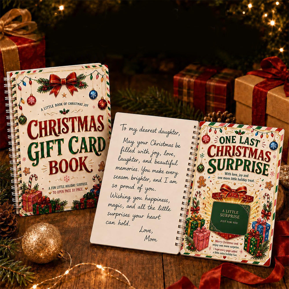 DIY Christmas Gift Card Book with Spiral Binding and Handwritten Notes - Style1