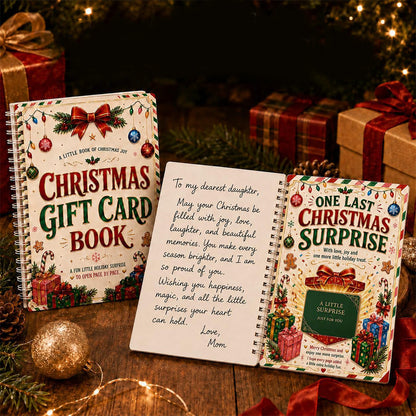DIY Christmas Gift Card Book with Spiral Binding and Handwritten Notes - Style1