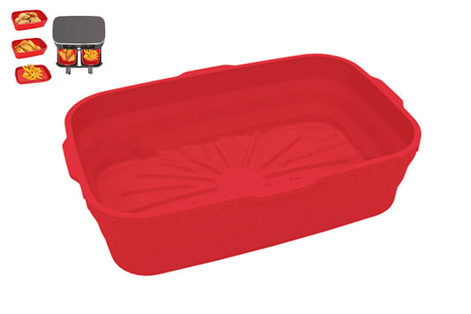Reusable Baking Air Fryer Silicone Liners Pot Food Grade Airfryer Basket Bowl-Red