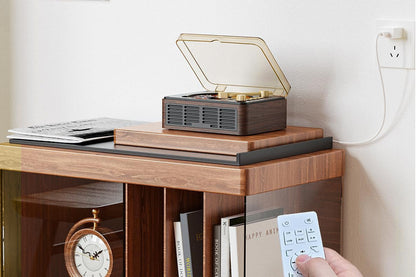 Retro CD Player Multifunctional Music Player with Bluetooth FM Radio for Home Use-Brown