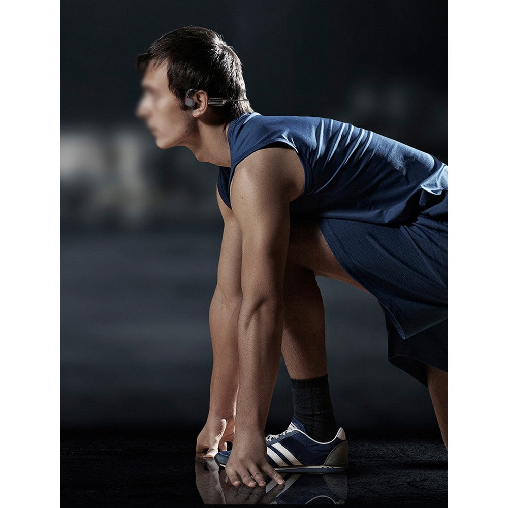 Wireless Bone Conduction Headphones Swimming Sports Bluetooth Headset-Black