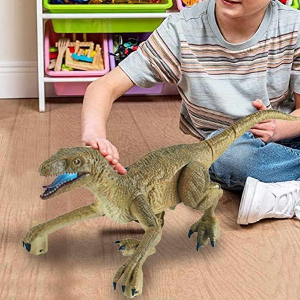 2.4G Remote Control Dinosaur Toy Realistic Walking Dinosaur with Sound Effects Yellow