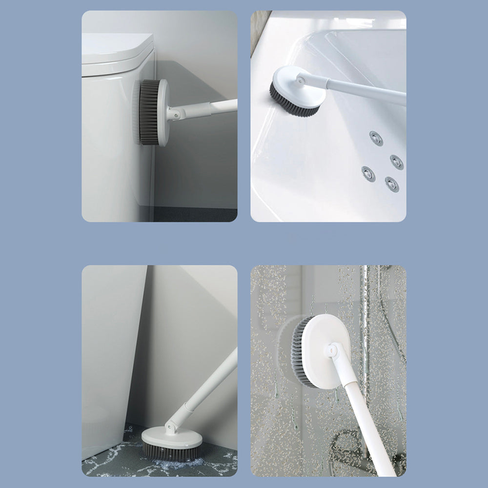 Soft Toilet Brush and Holder Set Bathroom Cleaning Brushes Set Grey