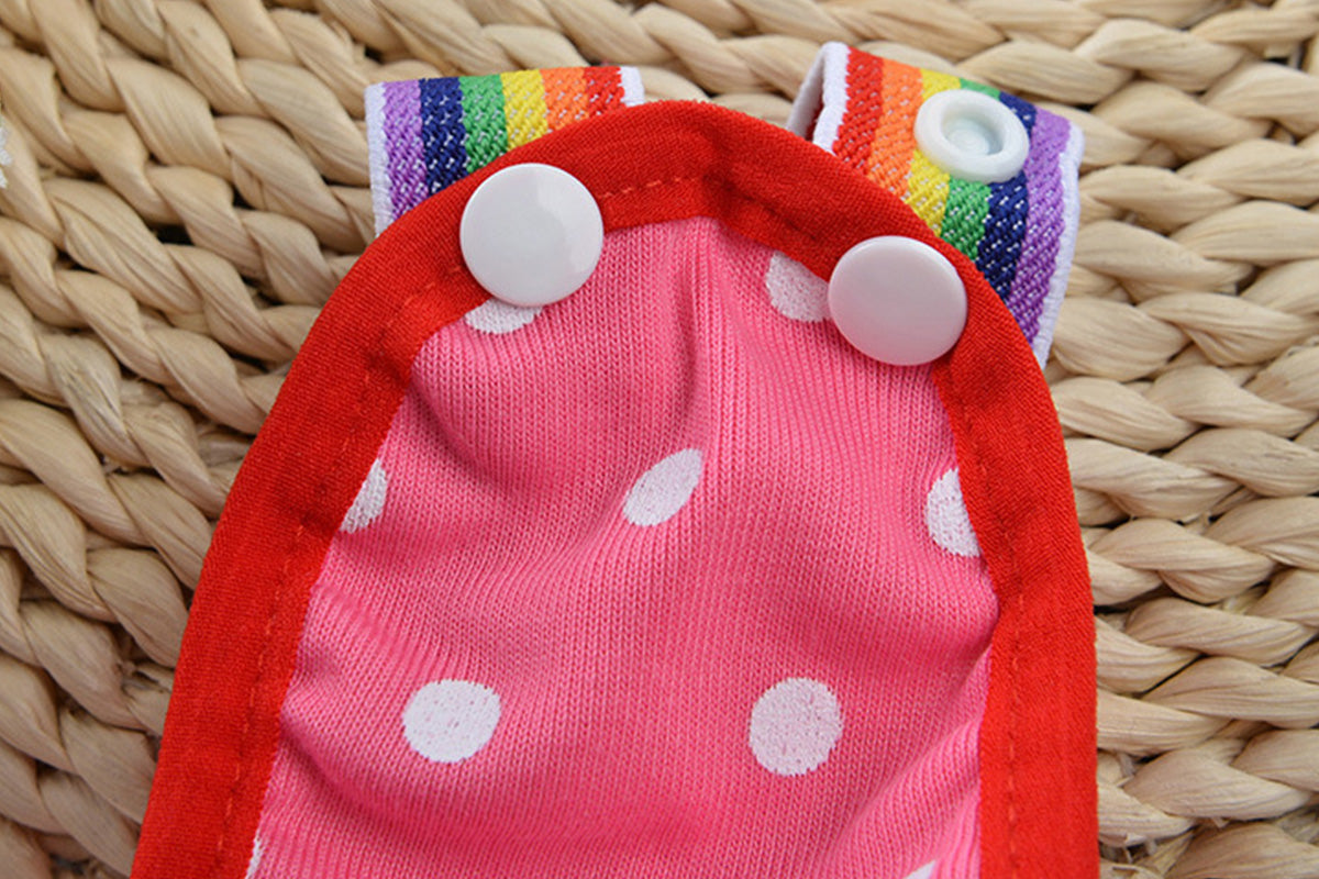 Cute Harness Female Dog Sanitary Pants Reusable Menstrual Diaper-Pink