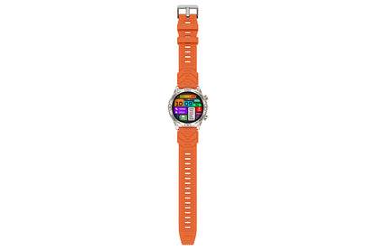 Smart Watch 1.43-Inch Fitness Watch with All Day Heart Rate Sleep Monitor Blood Oxygen Flashlight AI Voice Activity Tracker-Orange