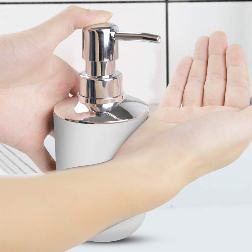 6 Piece Bathroom Accessories Set Soap Dish Soap Dispenser Toothbrush Holder Toilet Brush Trash Bin-White