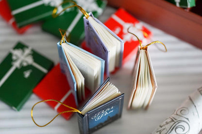 Mini Book Advent Calendar with 25 Book Ornaments for Christmas Countdown Holiday Decorations -Brown