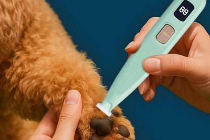 Electric Dog Paw Trimmer with LED Light Digital Display Dual Speed Pet Groomer-Green