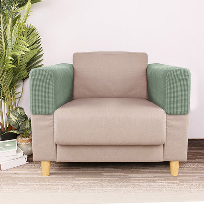 2PCS Universal Chair Arm Protector Covers Armchair Slipcovers Furniture Protector-Light Green