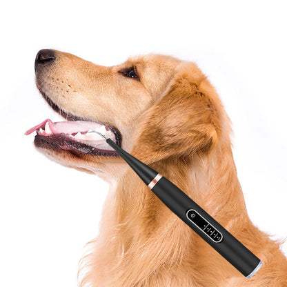 5-Mode Dog Teeth Cleaning Kit Ultrasonic Plaque and Tartar Remover with Light Pet Teeth Cleaner Black