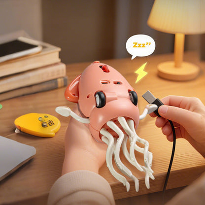Dancing Electric Octopus Toy ââ‚?Crawling Musical Squid for Tummy Time Pink