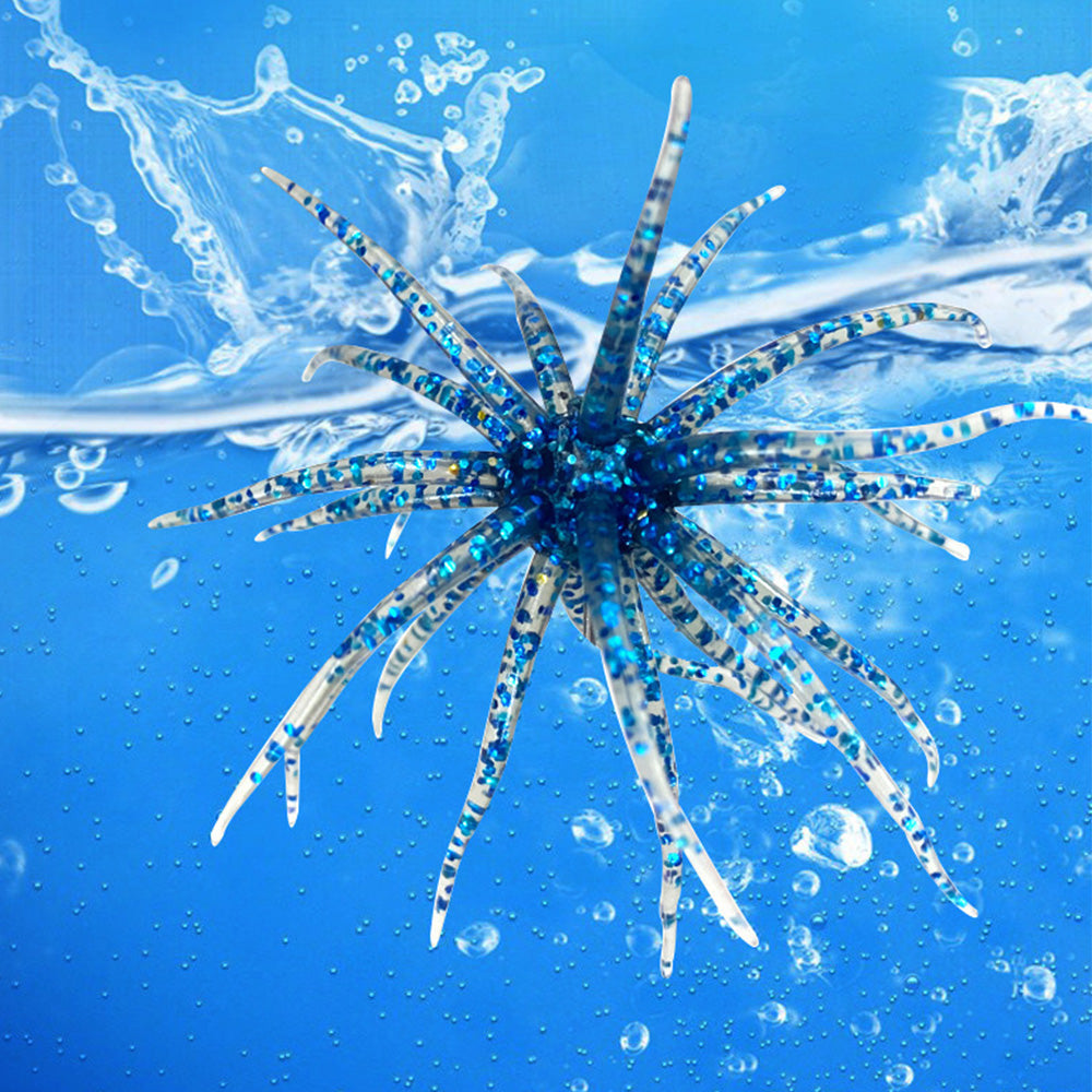 2 PCS Lifelike Floating Sea Urchin Soft Bait -Blue