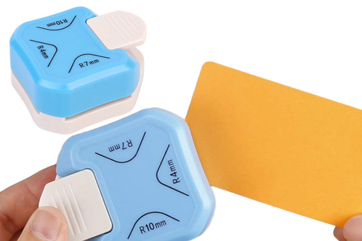 3-In-1 Corner Rounder Paper Round Corner Edges Punch - Blue