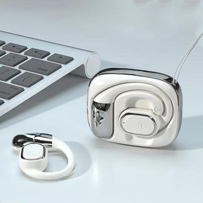 Bluetooth Open Ear Earbuds Wireless Headphones with Earhooks Air Conduction Headset with Mic for Running Workout White