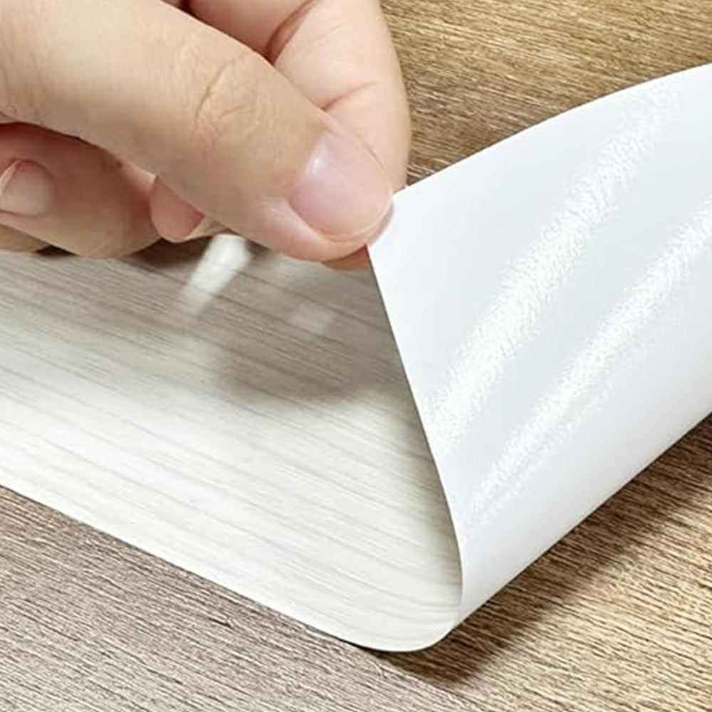 Peel and Stick Wood Grain Border Waterproof Sticker Self Adhesive for Wall-white