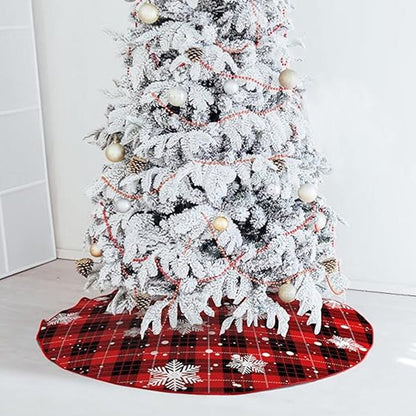 Plaid Christmas Tree Skirt Xmas Tree Skirt Xmas Party Decor Style 2