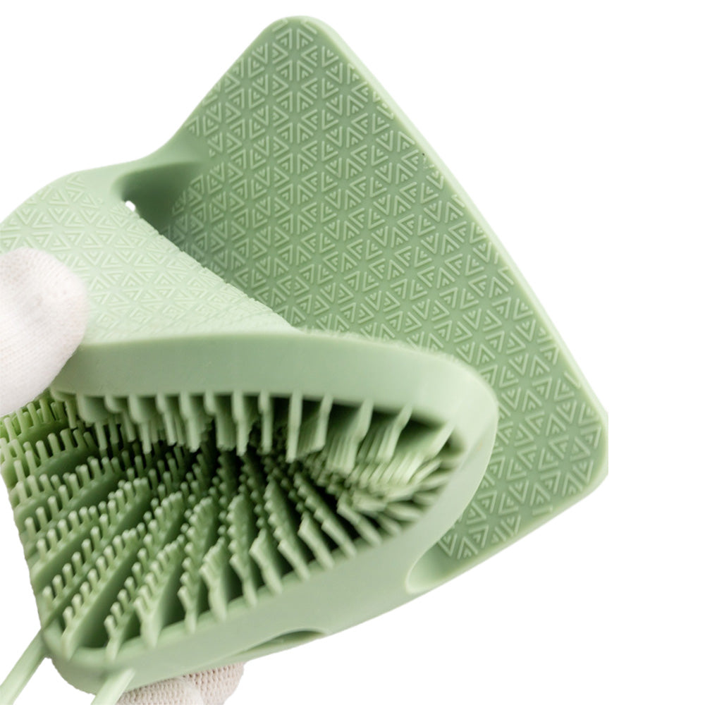 Dual-Sided Silicone Shower Body Brush ââ‚?Soft & Firm Exfoliating Scrubber Green