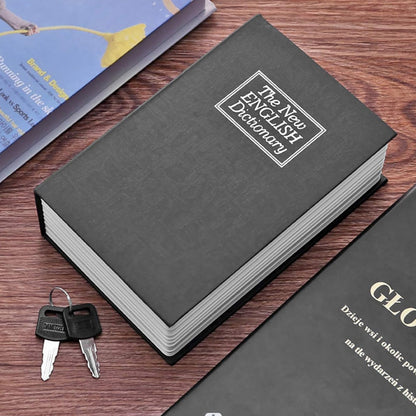 Dictionary Book Secret Money Case  Key Lock Jewellery Security Box Black