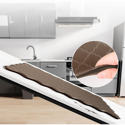 2Pcs PVC Kitchen Mat Set-Brown
