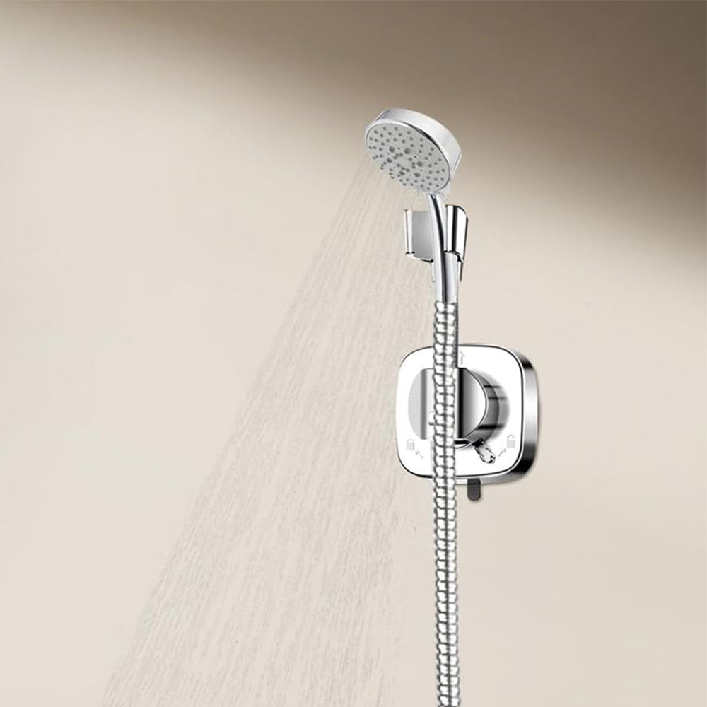 Detachable Suction Cup Shower Head Holder for Bathroom Bathtub Rental-Silver