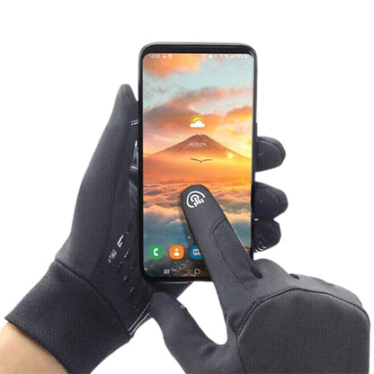 Pair of Touchscreen Ski Gloves Water Resistant Winter Warm Ski Gloves for Sports Fishing Gray