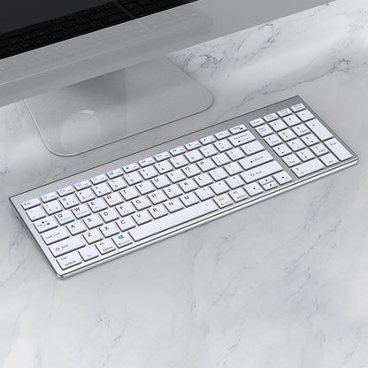 2.4G Ultra-Thin Rechargeable Keyboard Sleek Bluetooth Wireless Keyboard Compatible with Multi-Device Black