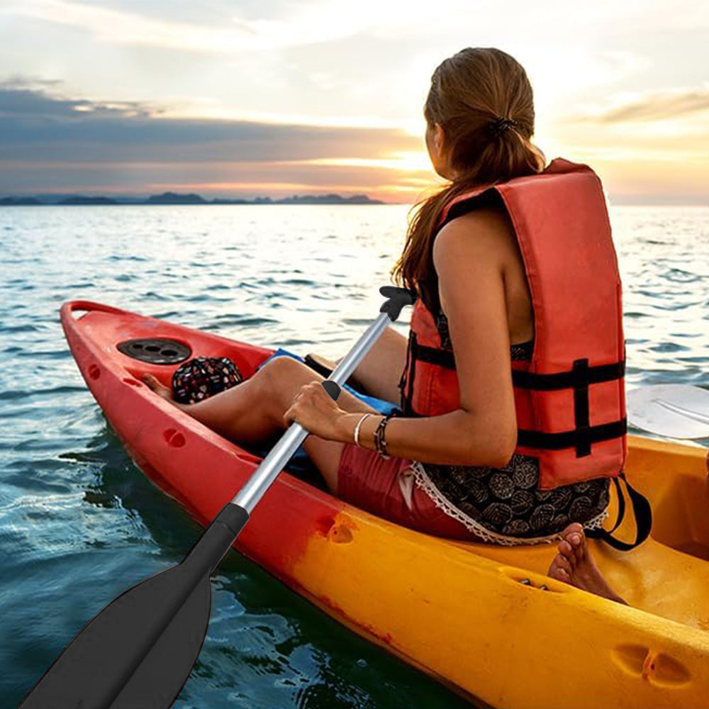 Telescoping Boat Paddle Portable Aluminium Shaft for Kayaing Boating Canoeing River Tubing Black