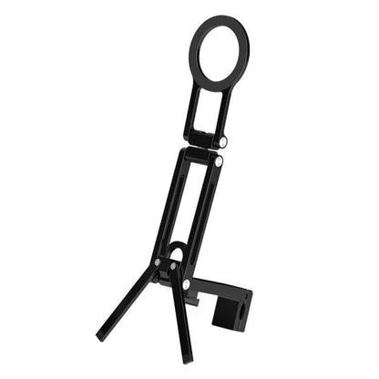 360 Degree Rotating Tripod Adjustable Aluminum Magnetic Phone Tripod for Android iPhone 12 to 17-Black