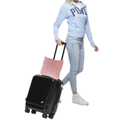 2-in-1 Travel Blanket Pillow PortableThrow Blanket for Camping Picnic Pink