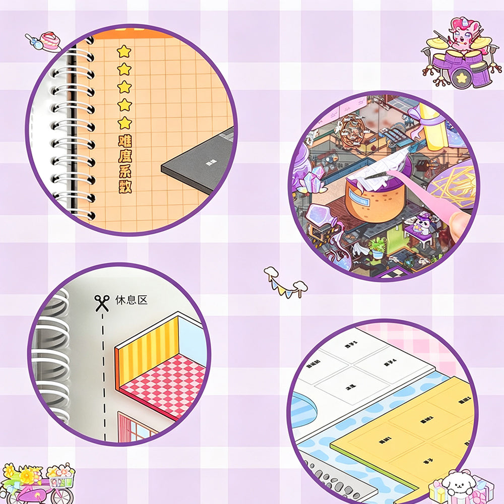 3D Reusable Sticker Scene Book with 10 Themes  - Blue