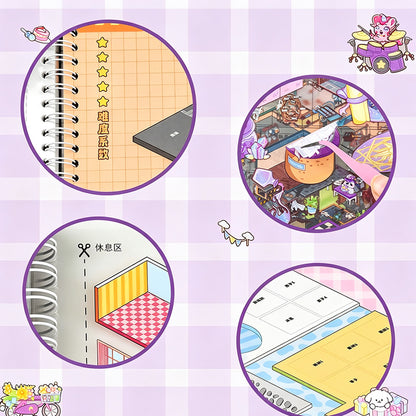 3D Reusable Sticker Scene Book with 10 Themes  - Blue
