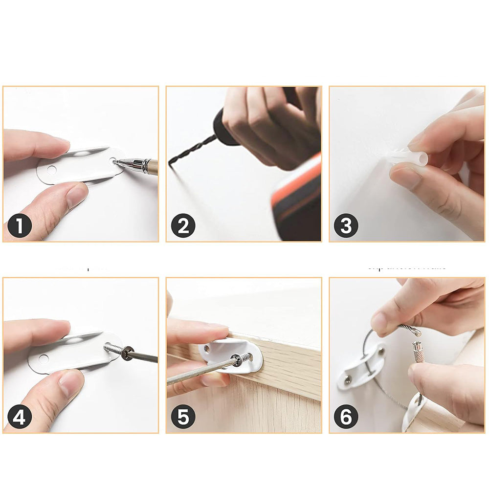 10Pcs Set Furniture Anchors Anti Tip Furniture Straps White