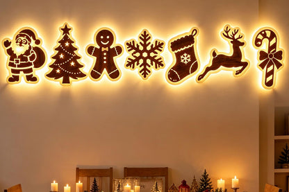 Christmas Glow Silhouette Light 3D LED Warm light Wall Decor