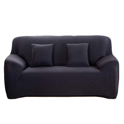 Elastic Stretch Sofa Cover Soft Double-Seater Sofa Cover Non-Slip Sofa Protective Cover -Black