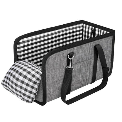 Oxford Fabric Center Console Pet Vehicle Seat Carrier- Grey