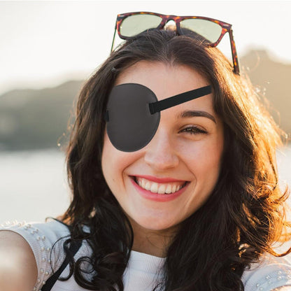 2Pcs Set Eye Patch Adjustable Single Eye Mask for Left or Right Eye Grey