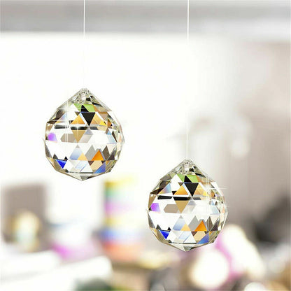 10Pcs Set Glass Ball Prism Pendants Chandelier Hanging Sun Catchers Home Room Decor