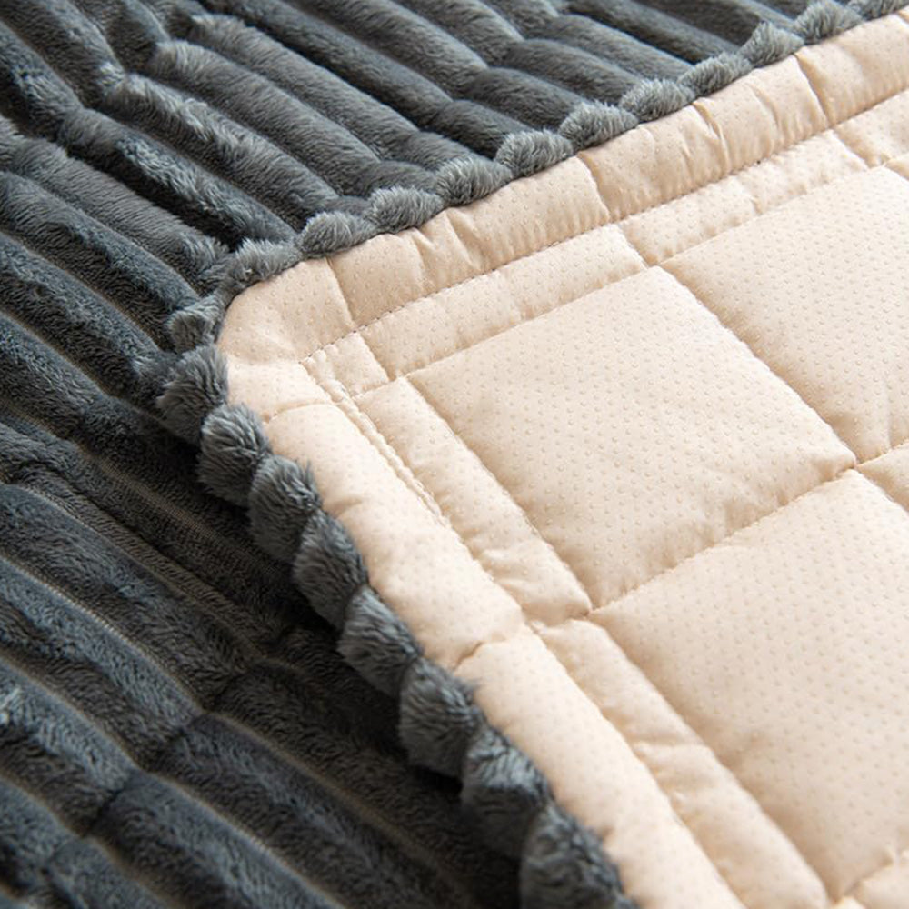 Couch Cover for Dogs Washable Fuzzy Pet Couch Cushion-Dark Grey