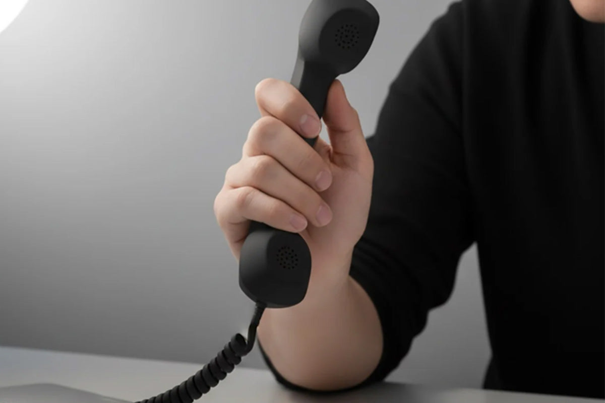 Retro Wired Handheld Telephone Handset with Microphone for Smartphones PC-Black