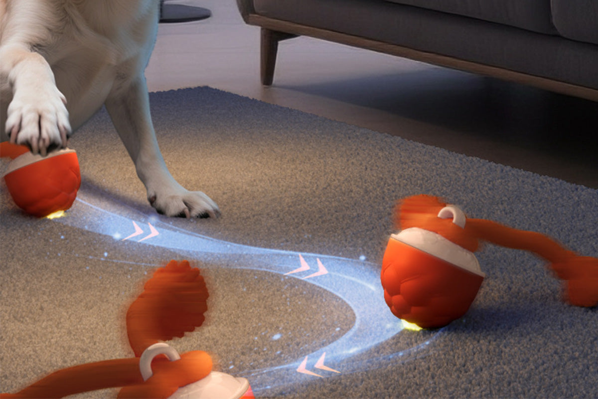 Interactive Dog Toys Touch Activated Bouncing And Jumping Dog Ball-Orange