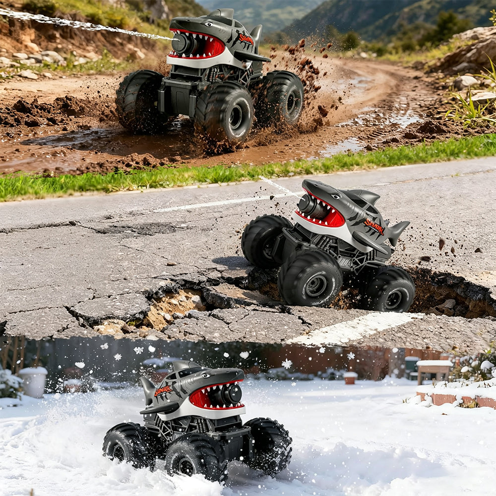 Gesture Sensing Amphibious RC Shark Monster Truck - Green