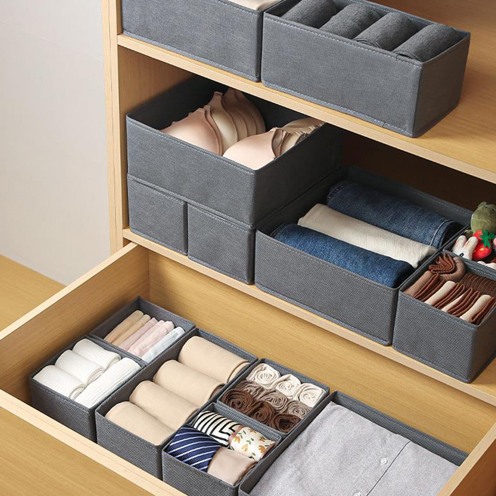 6 Pcs Set Foldable Drawer Organizers for Clothes Underwear Socks