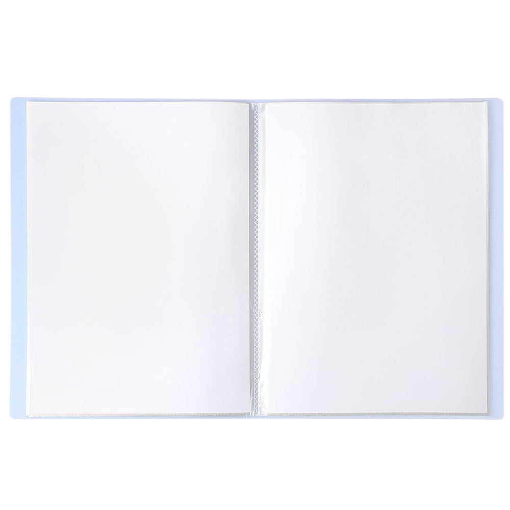 2 Pack A4 Sheet Protector Binder 40 Page Clear Folder for Certificates Posters-Blue