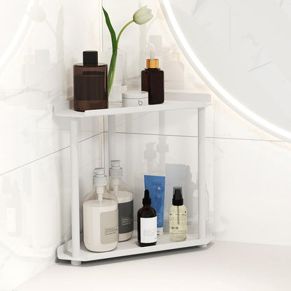 2-Tier Storage Rack ââ‚?Perfume & Skincare Organizer for Home White