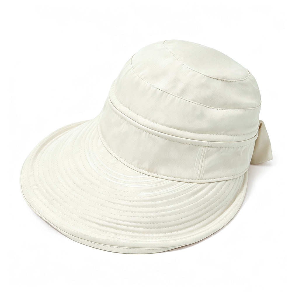2 in 1 Detachable Zipper Wide Brim Sun Hat for Women - Beige