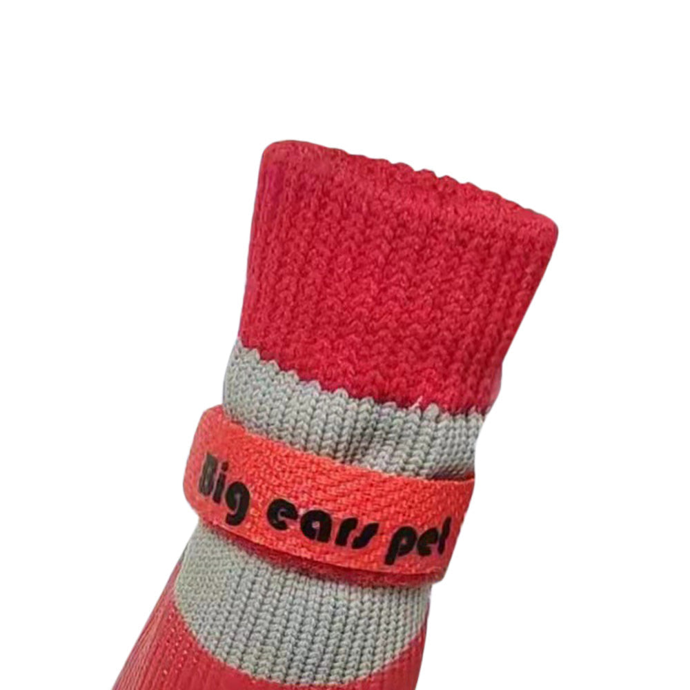 Waterproof Anti Slip Pet Shoes with Rubber Sole for Indoor and Outdoor Use Red