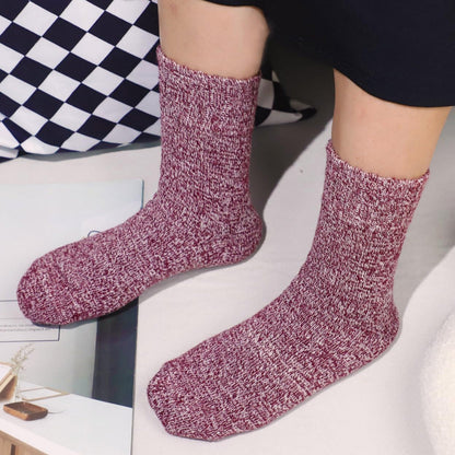 5 Pairs of Vintage Winter Socks Soft Warm Thick Crew Socks for Men Women Style 1
