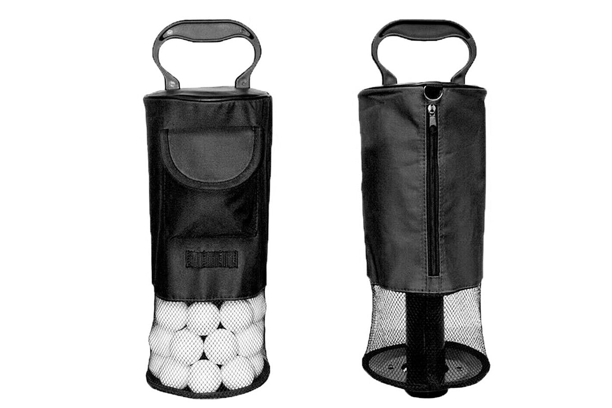 Golf Ball Retriever Portable Pocket Shag Bag Can Hold Up to 70 Balls -Black