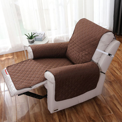 Recliner Chair Cover Couch Protector Slipcover with Elastic Straps Coffee